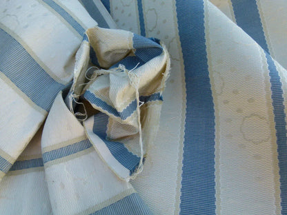By Yard Scalamandre Reveillon Rigato Bleu Blue Silk Jacquard Colony From Italy MSRP USD 405/Y