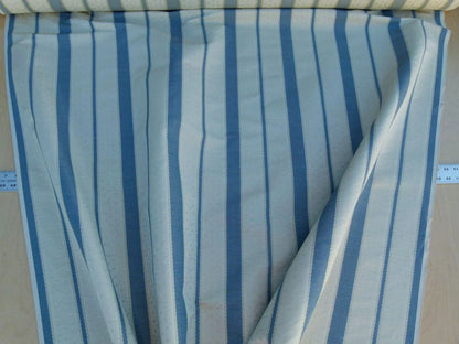 By Yard Scalamandre Reveillon Rigato Bleu Blue Silk Jacquard Colony From Italy MSRP USD 405/Y