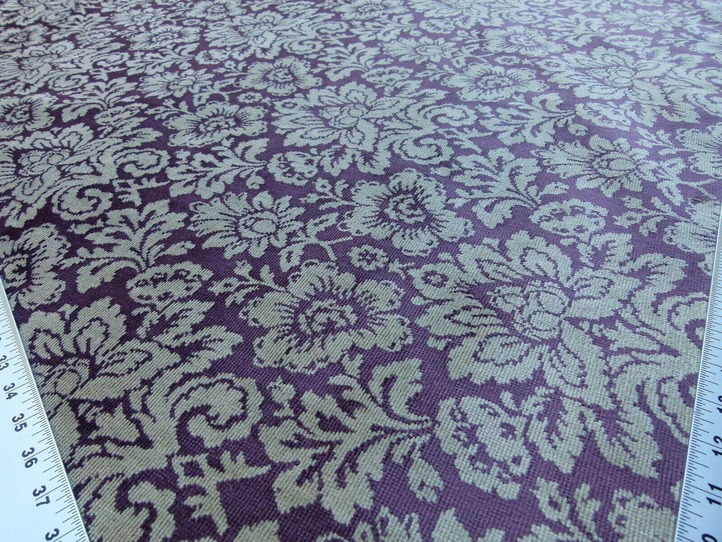 Scalamandre Audrey Cut Velvet Linen Purple Renaissance Artichoke Rose MSRP USD 427/Y
