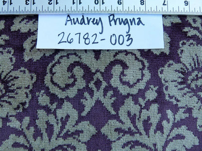 Scalamandre Audrey Cut Velvet Linen Purple Renaissance Artichoke Rose MSRP USD 427/Y