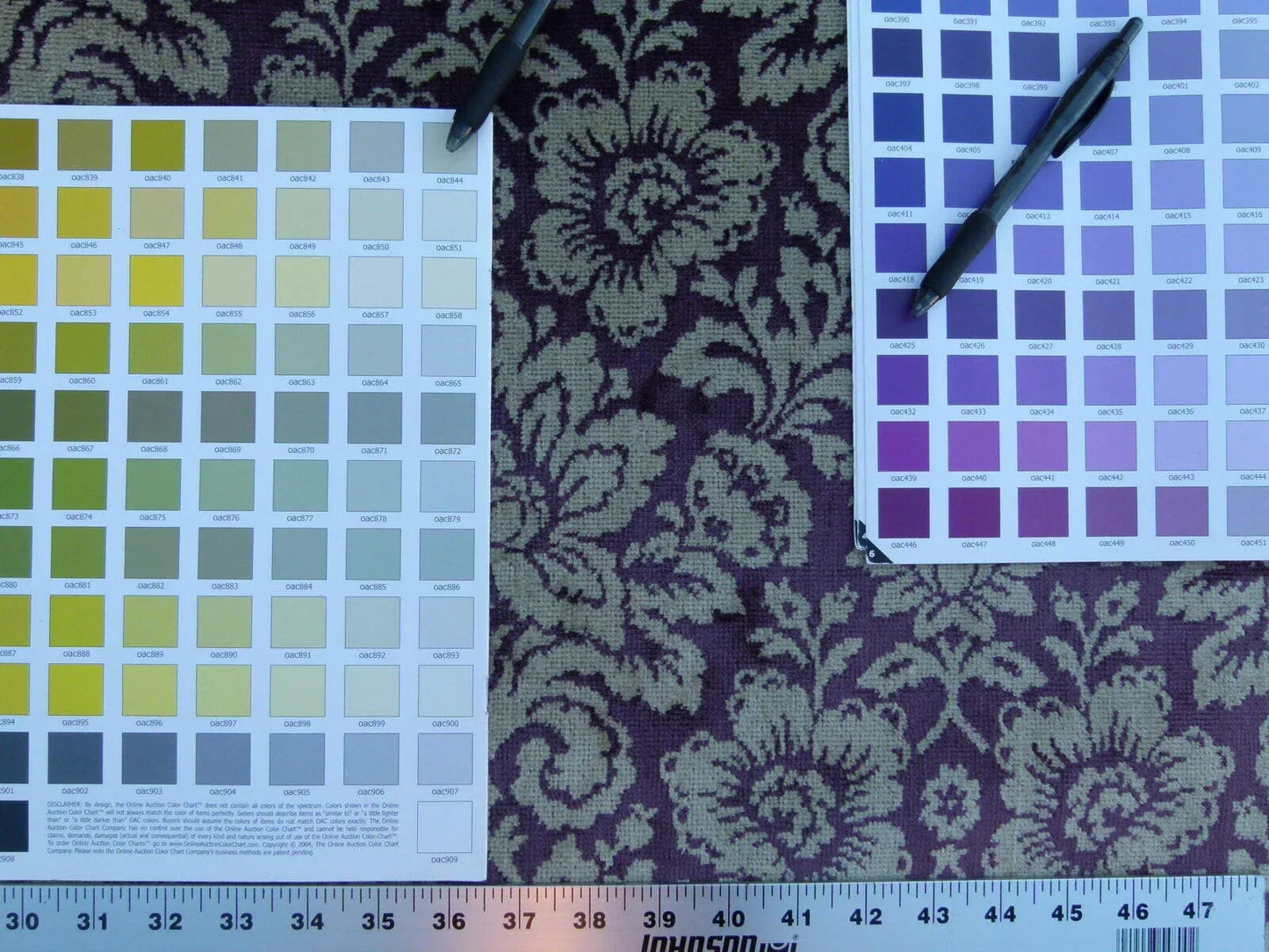 Scalamandre Audrey Cut Velvet Linen Purple Renaissance Artichoke Rose MSRP USD 427/Y