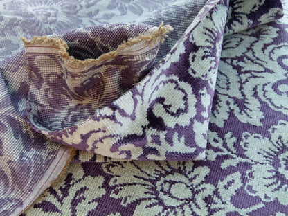 Scalamandre Audrey Cut Velvet Linen Purple Renaissance Artichoke Rose MSRP USD 427/Y