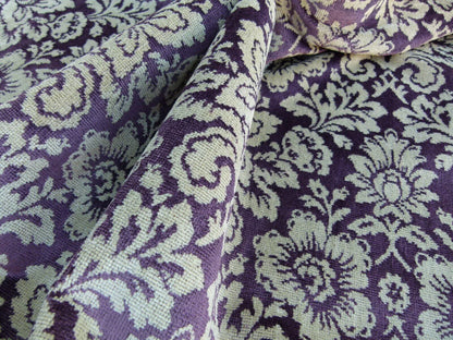 Scalamandre Audrey Cut Velvet Linen Purple Renaissance Artichoke Rose MSRP USD 427/Y