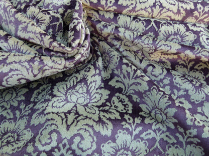 Scalamandre Audrey Cut Velvet Linen Purple Renaissance Artichoke Rose MSRP USD 427/Y