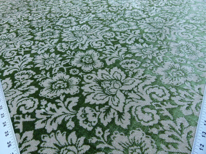 Scalamandre Audrey Cut Velvet Linen Green Renaissance Artichoke Rose MSRP USD 427/Y