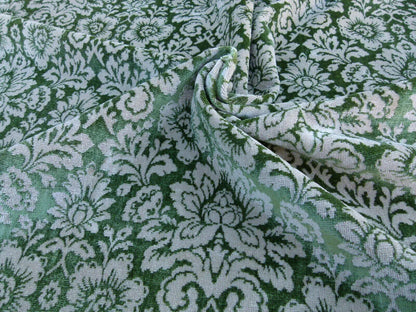 Scalamandre Audrey Cut Velvet Linen Green Renaissance Artichoke Rose MSRP USD 427/Y