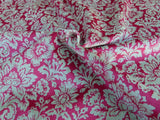 Scalamandre Audrey Damask Cut Velvet Linen Red Renaissance Artichoke Rose MSRP USD 427/Y