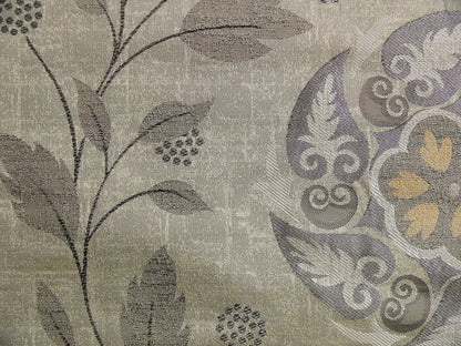 S Harris "tobago" Silk Lampas Lighter Silver Charcoal Black Grey Gold Art Deco Mid-century Thick MSRP USD 320/Y