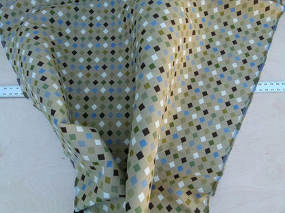 By Yard Breezeway Green Mult On Desert Tan Woven Diamond Dot MSRP USD 222/y Fonthill Old World Weavers