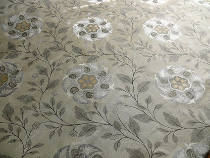 S Harris "tobago" Silk Lampas Lighter Silver Charcoal Black Grey Gold Art Deco Mid-century Thick MSRP USD 320/Y