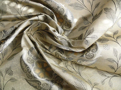 S Harris "tobago" Silk Lampas Lighter Silver Charcoal Black Grey Gold Art Deco Mid-century Thick MSRP USD 320/Y