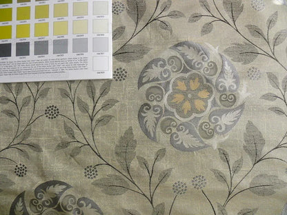 S Harris "tobago" Silk Lampas Lighter Silver Charcoal Black Grey Gold Art Deco Mid-century Thick MSRP USD 320/Y