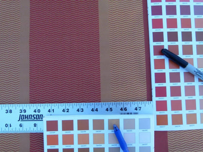 By Yard Montes Stripe In Rust Red Gold Silk Jarquard MSRP USD 228/y Grey Watkins Rust (backed)