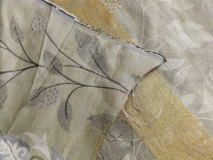 S Harris "tobago" Silk Lampas Lighter Silver Charcoal Black Grey Gold Art Deco Mid-century Thick MSRP USD 320/Y