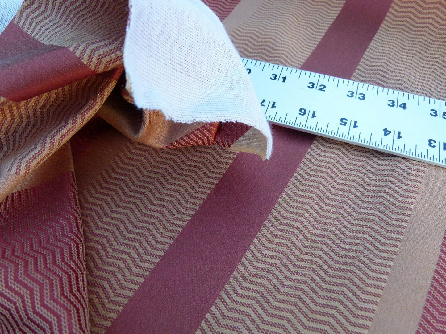 By Yard Montes Stripe In Rust Red Gold Silk Jarquard MSRP USD 228/y Grey Watkins Rust (backed)