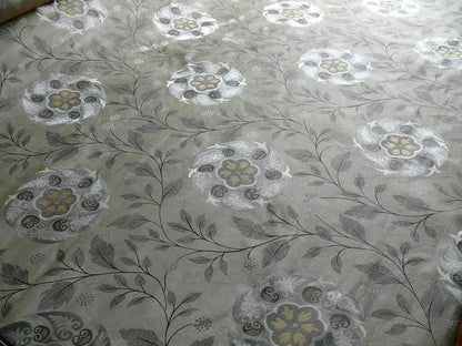 S Harris "tobago" Silk Lampas Lighter Silver Charcoal Black Grey Gold Art Deco Mid-century Thick MSRP USD 320/Y