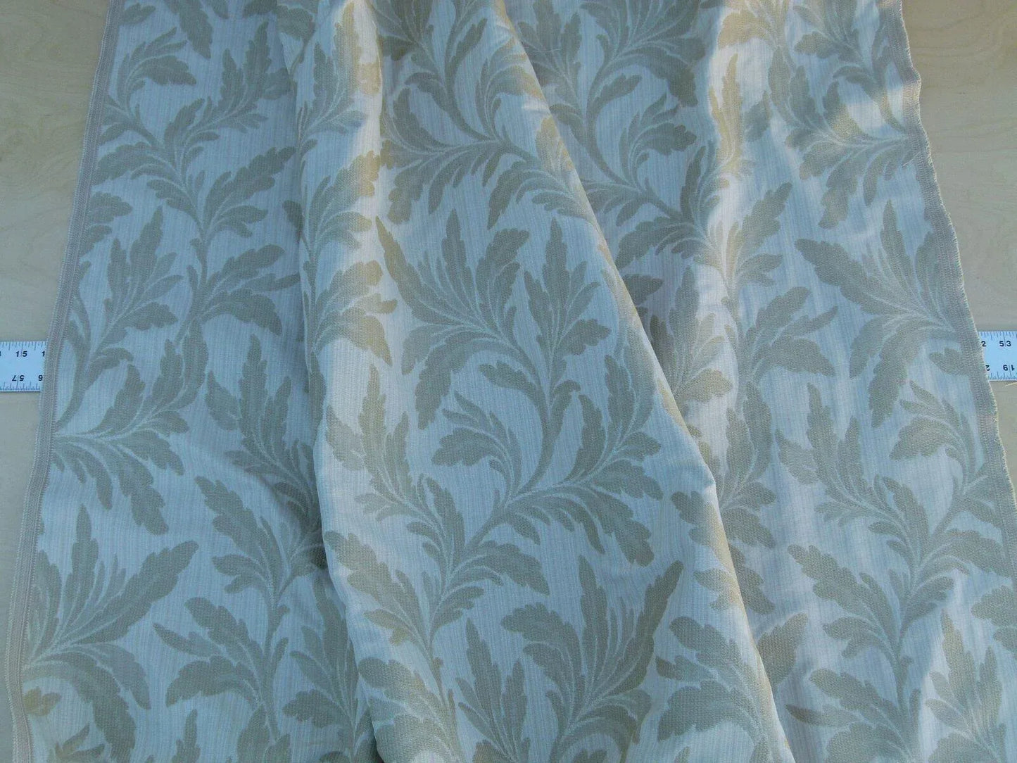 By Yard Scalamandre Cordoba Beige Foliage Damask Grey Watkins MSRP USD 176/Y (reversible)