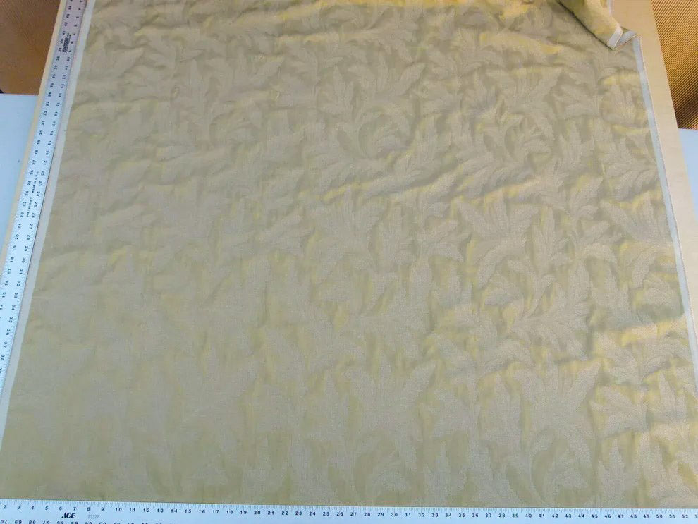 Scalamandre Grey Watkins Cordoba Old Gold Chenille Woven Foliage Acanthus Cotton MSRP USD 176/Y - by The Yard