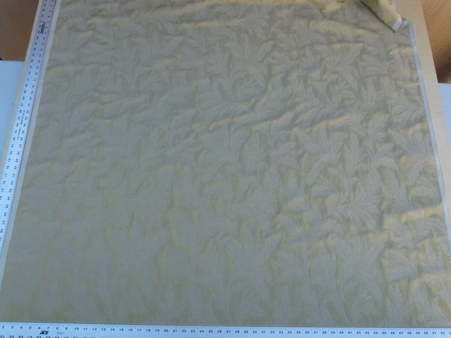 By Yard Scalamandre Cordoba Old Gold Chenille Woven Foliage Acanthus MSRP USD 176/Y  Grey Watkins