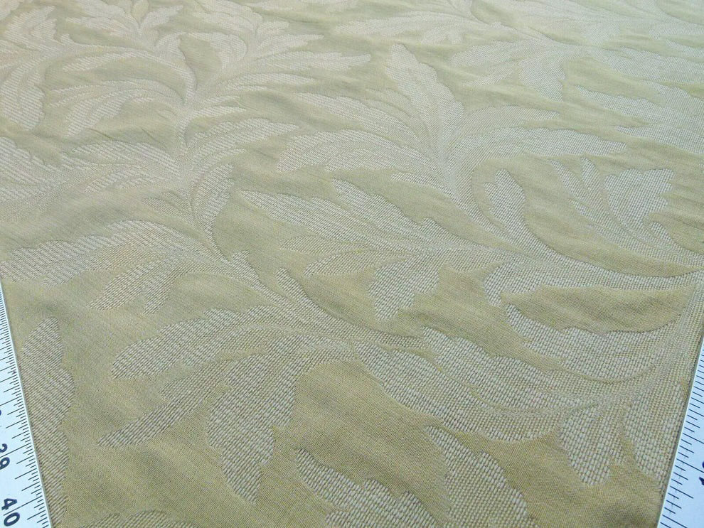 Scalamandre Grey Watkins Cordoba Old Gold Chenille Woven Foliage Acanthus Cotton MSRP USD 176/Y - by The Yard
