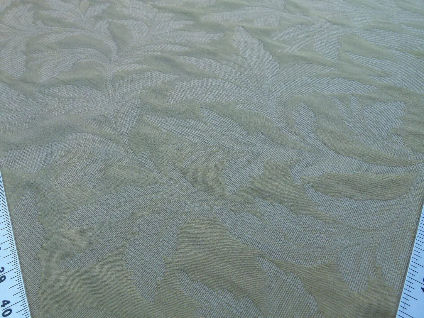 By Yard Scalamandre Cordoba Old Gold Chenille Woven Foliage Acanthus MSRP USD 176/Y  Grey Watkins