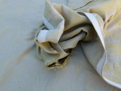 By Yard Scalamandre Cordoba Old Gold Chenille Woven Foliage Acanthus MSRP USD 176/Y  Grey Watkins