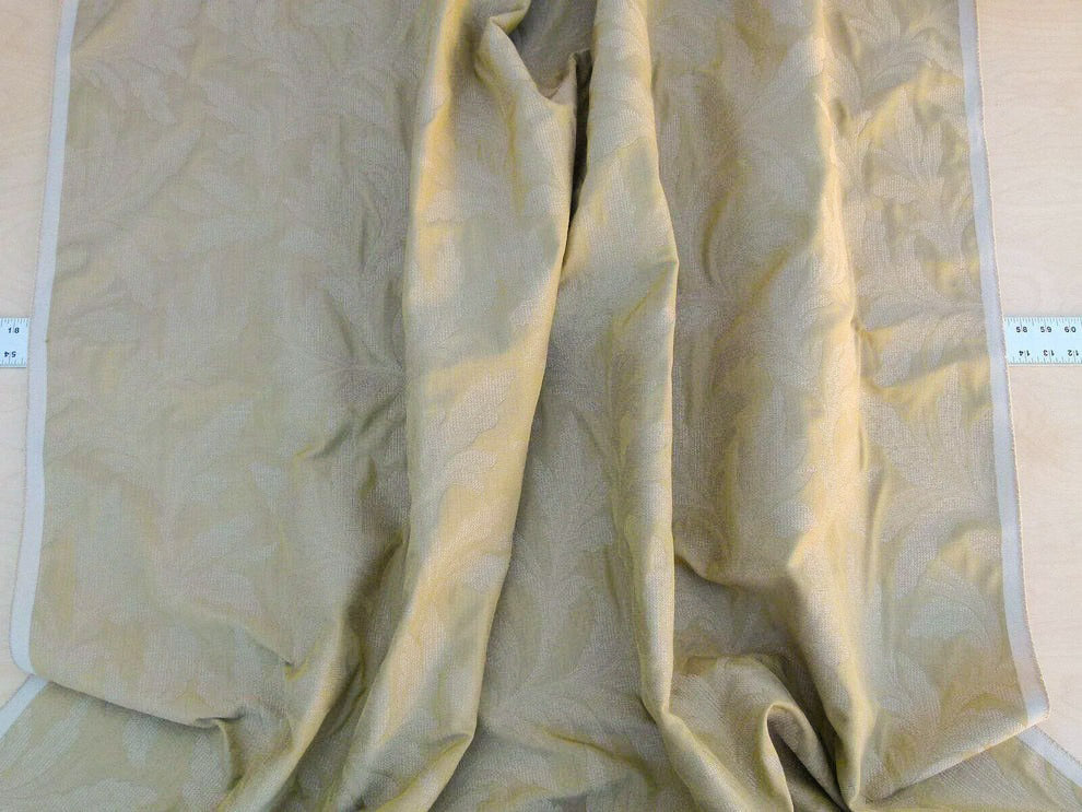 Scalamandre Grey Watkins Cordoba Old Gold Chenille Woven Foliage Acanthus Cotton MSRP USD 176/Y - by The Yard