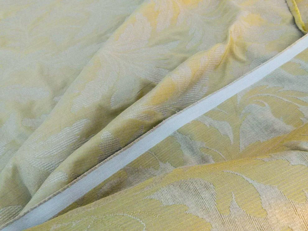 Scalamandre Grey Watkins Cordoba Old Gold Chenille Woven Foliage Acanthus Cotton MSRP USD 176/Y - by The Yard