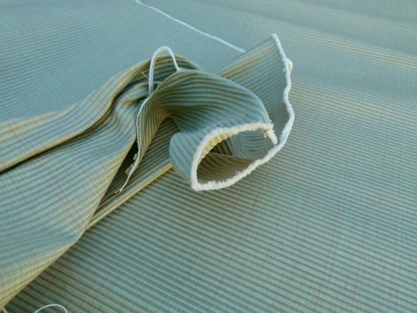 By Yard Scalamandre Oakley Tan Striae On Sage Old World Weavers MSRP USD 264/Y