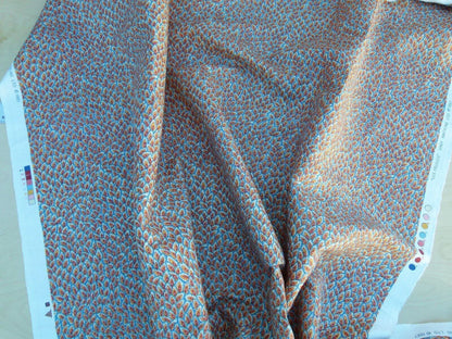 By Yard Scalamandre Les Feuilles Feathers Flowers Gw Blue/gold Red Orange  Animal Skin Bird Feather Mid-Century MSRP $200+/Y