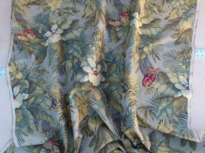 By Yard Scalamandre Sao Paulo Gw Tropical Foliage Flower Brazil Red Green Old World Weavers MSRP USD 256/Y