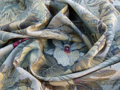 By Yard Scalamandre Sao Paulo Gw Tropical Foliage Flower Brazil Red Green Old World Weavers MSRP USD 256/Y