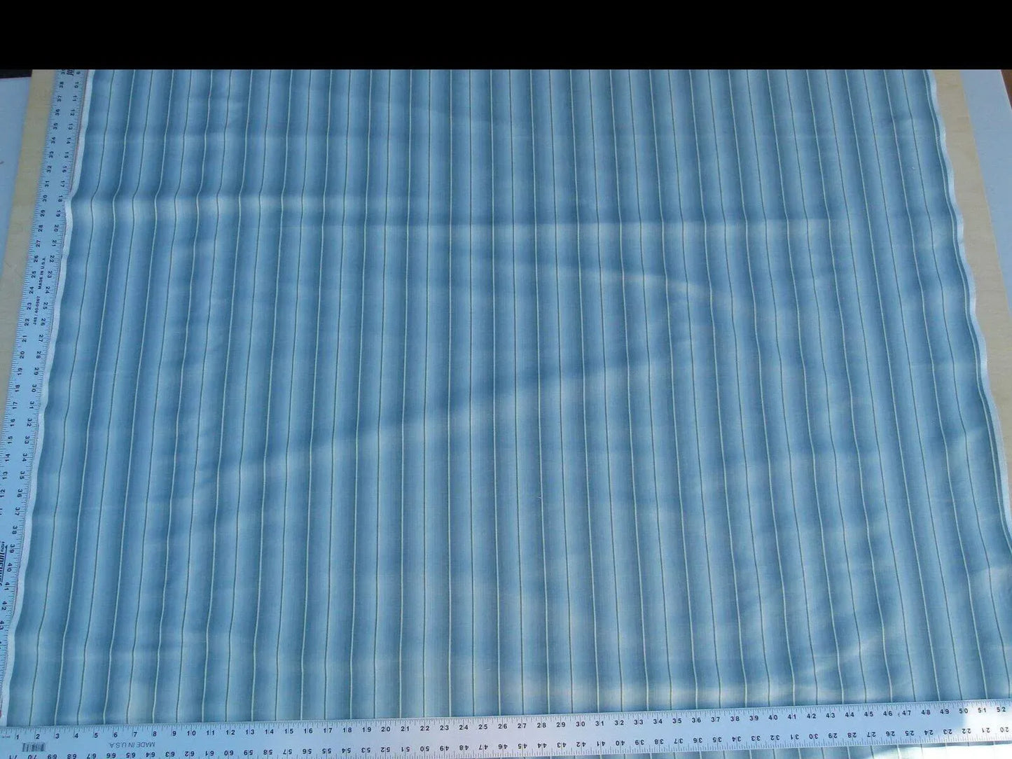 By Yard Scalamandre Old World Weavers Lindy Aqua Stripe Linen Cotton Woven MSRP USD 124/Y