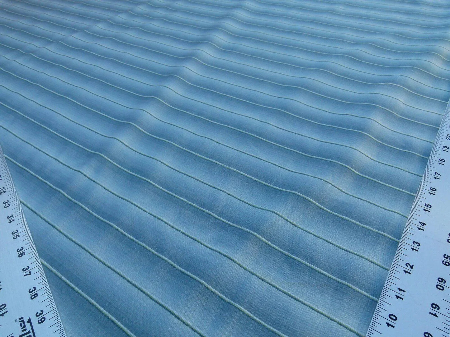 By Yard Scalamandre Old World Weavers Lindy Aqua Stripe Linen Cotton Woven MSRP USD 124/Y