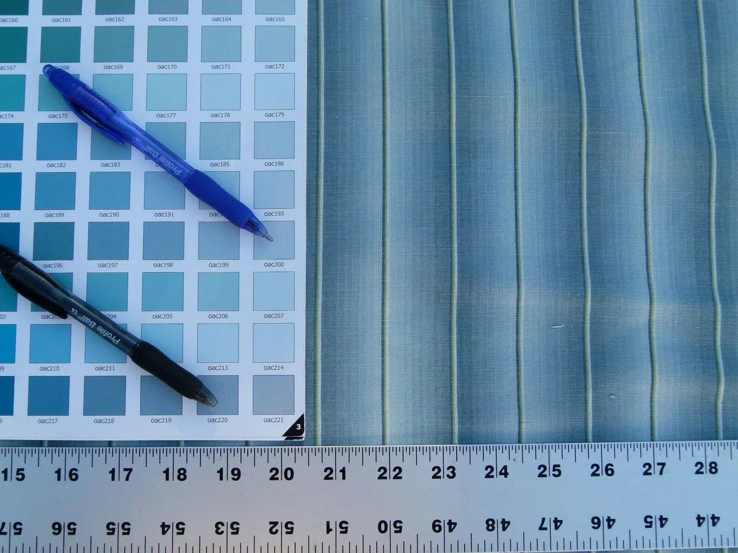 By Yard Scalamandre Old World Weavers Lindy Aqua Stripe Linen Cotton Woven MSRP USD 124/Y