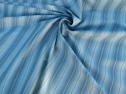 By Yard Scalamandre Old World Weavers Lindy Aqua Stripe Linen Cotton Woven MSRP USD 124/Y