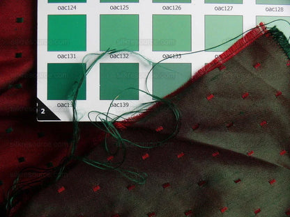 100% Silk Satin Damask Crimson Red Polka Dot Glamor