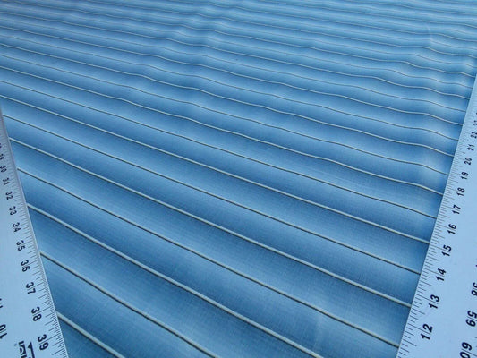 By Yard Scalamandre  Old World Weavers Lindy Blue Stripe Linen Cotton Woven MSRP USD 124/Y