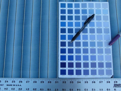 By Yard Scalamandre  Old World Weavers Lindy Blue Stripe Linen Cotton Woven MSRP USD 124/Y