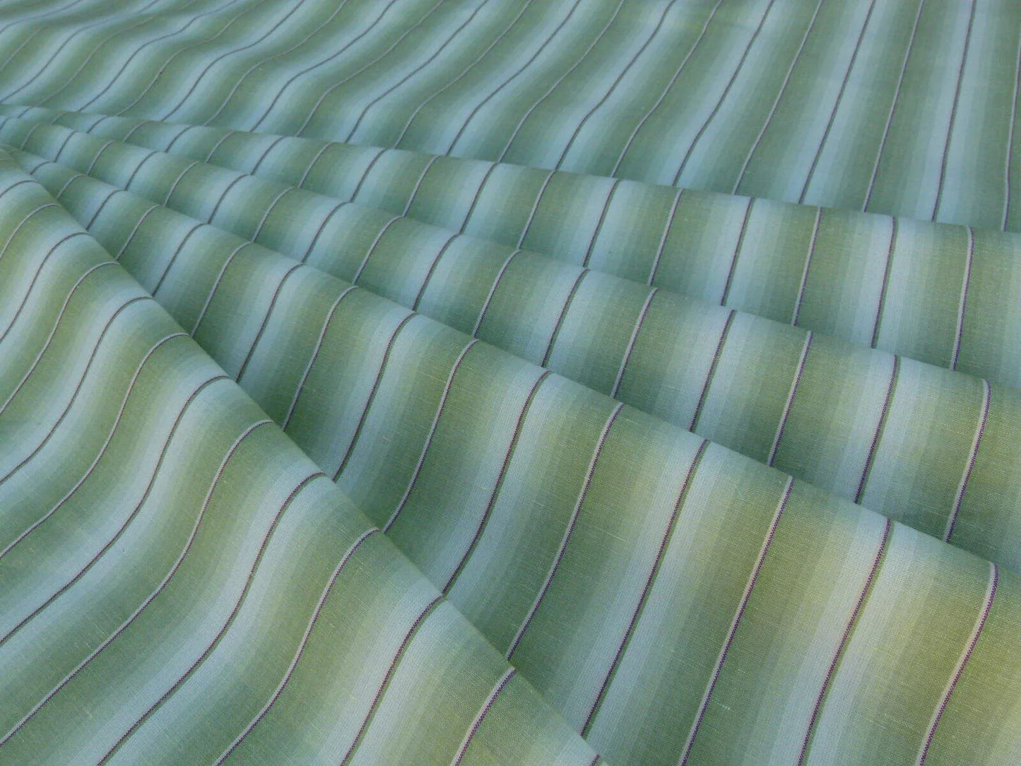 By Yard Scalamandre Old World Weavers Lindy Green Stripe Linen Cotton Woven MSRP USD 124/Y