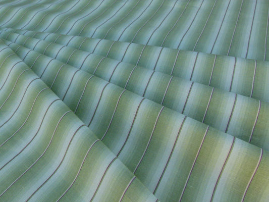 By Yard Scalamandre Old World Weavers Lindy Green Stripe Linen Cotton Woven MSRP USD 124/Y
