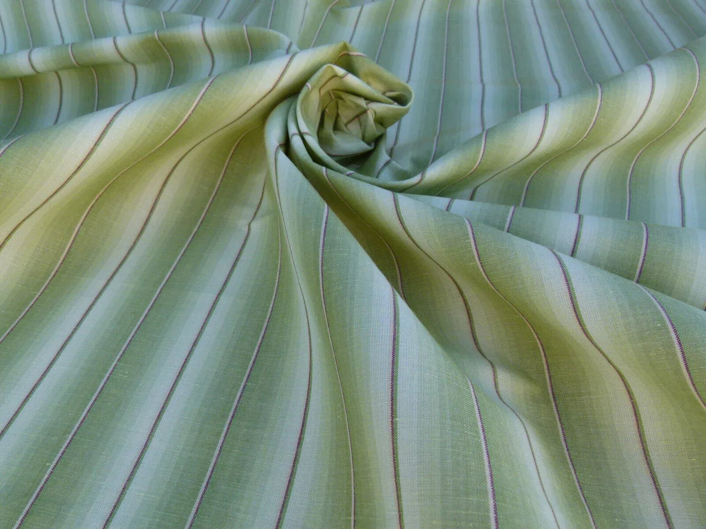 By Yard Scalamandre Old World Weavers Lindy Green Stripe Linen Cotton Woven MSRP USD 124/Y