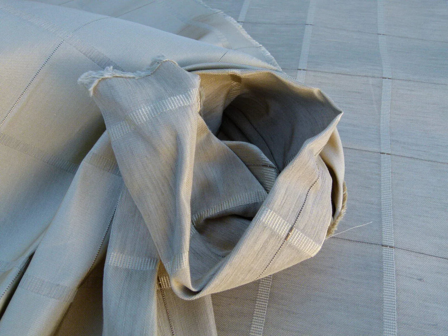 Scalamandre Jackson Square Taupe Beige Watkins Silk Linen Plaid MSRP USD 112/Y