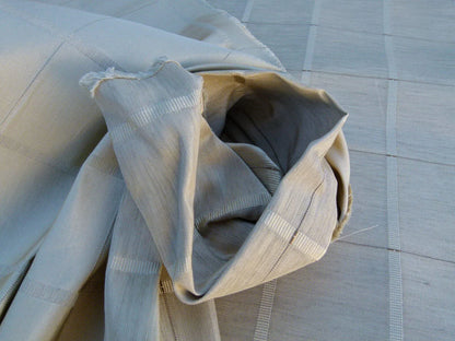 Scalamandre Jackson Square Taupe Beige Watkins Silk Linen Plaid MSRP USD 112/Y