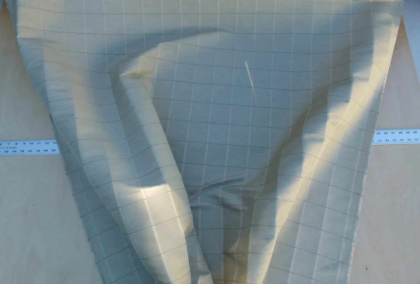 Scalamandre Jackson Square Taupe Beige Watkins Silk Linen Plaid MSRP USD 112/Y