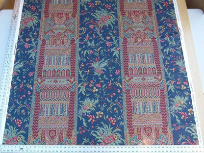 Scalamandre Sultanabad Fonthill Black Turkish Print Blue Old World Weavers MSRP USD 204/Y