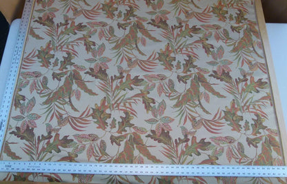 Scalamandre Old World Weavers Foliage Autumn Tropical Leaves Spectacular Lampas Orange Red Gold MSRP USD 296/Y