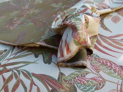 Scalamandre Old World Weavers Foliage Autumn Tropical Leaves Spectacular Lampas Orange Red Gold MSRP USD 296/Y