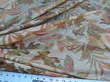 Scalamandre Old World Weavers Foliage Autumn Tropical Leaves Spectacular Lampas Orange Red Gold MSRP USD 296/Y