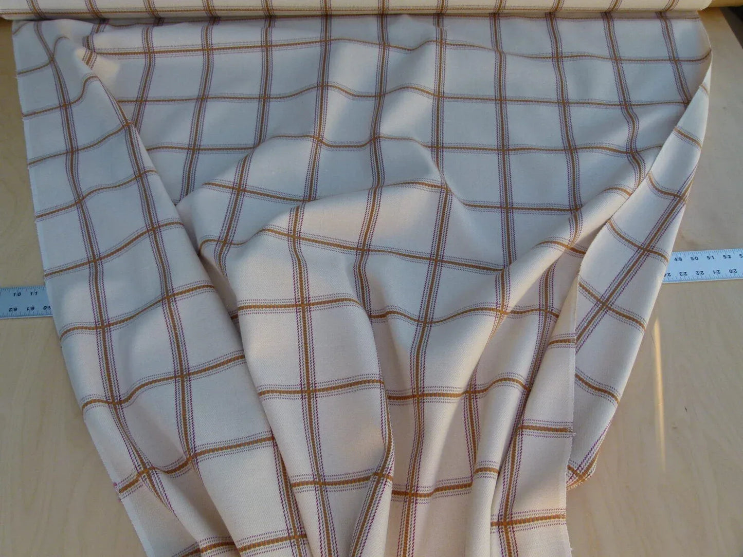 Scalamandre Rhumba Fonthill Tangerine/brown Heavy Wool Cotton Plaid Old World Weavers MSRP USD 264/Y